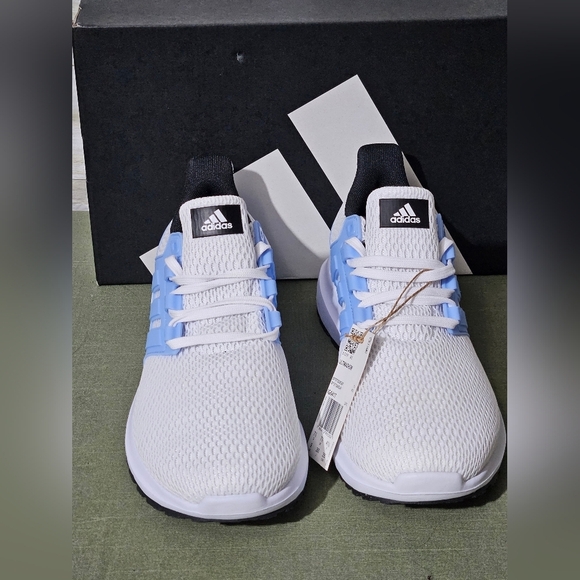 Adidas Womens  Mesh Sneakers in White and Light Blue - Picture 4 of 10